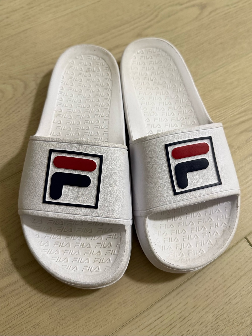 FILA White Slide Sandals